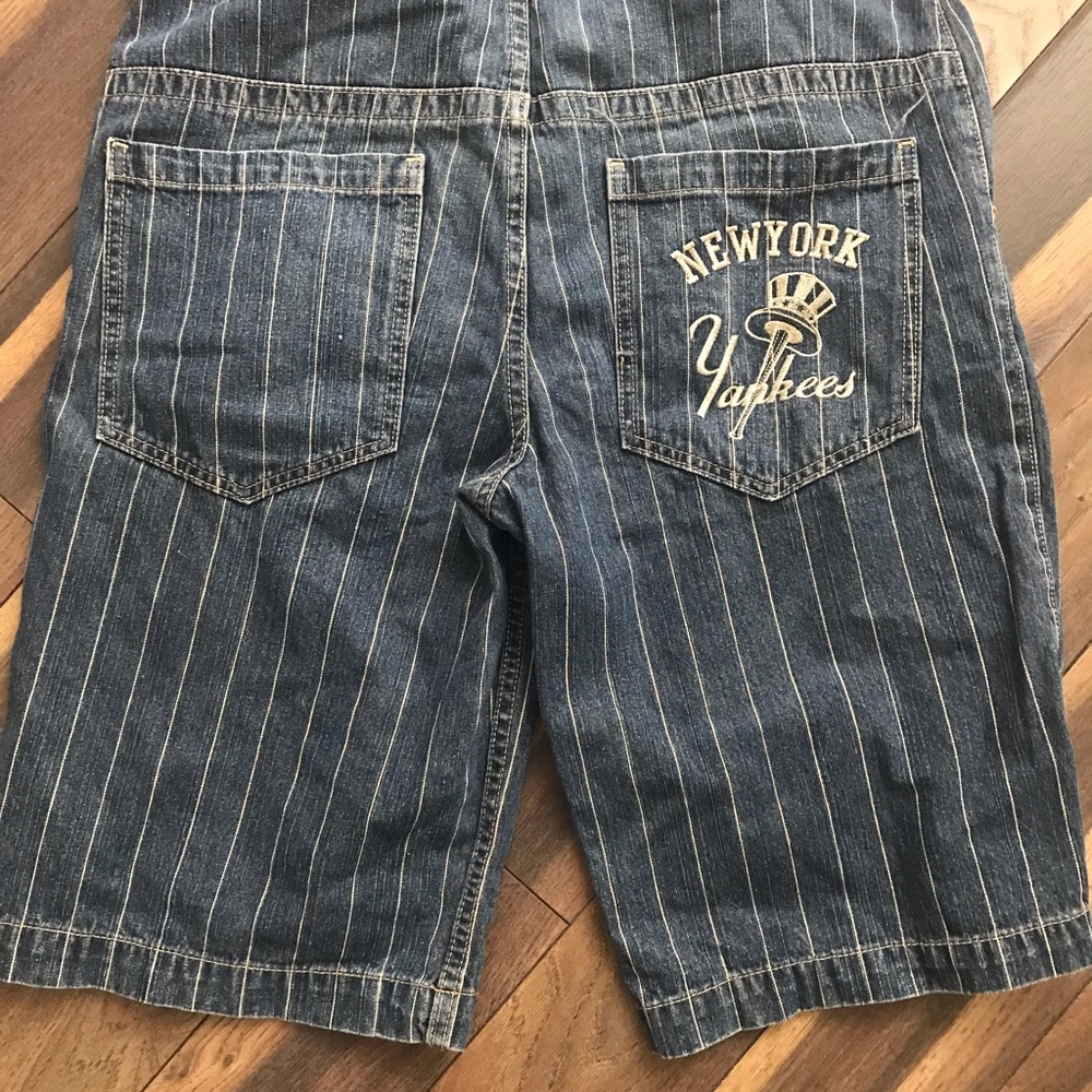 NewYork Navy Pinstripe Denim Men’s Shorts